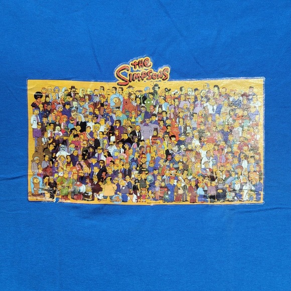Vintage The Simpsons Shirt Size XL Blue Homer Bart Springfield Y2k AS IS - Picture 3 of 8